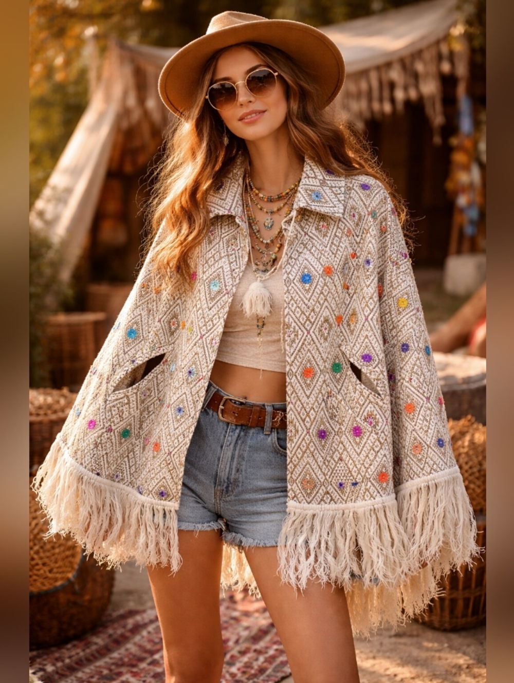 Vtg Hippie Cape
